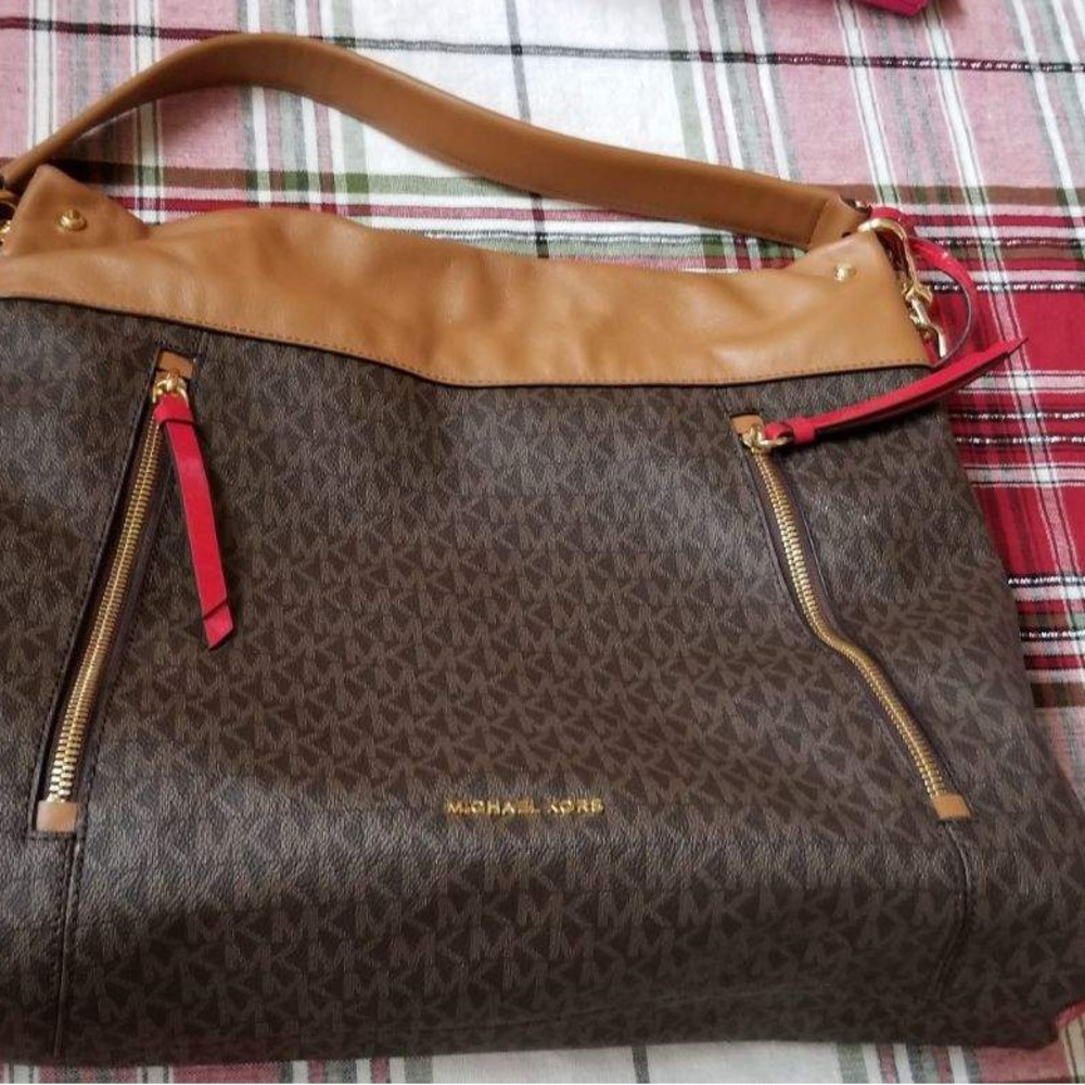 Michael Kors Signature Collection Purse Brown Red